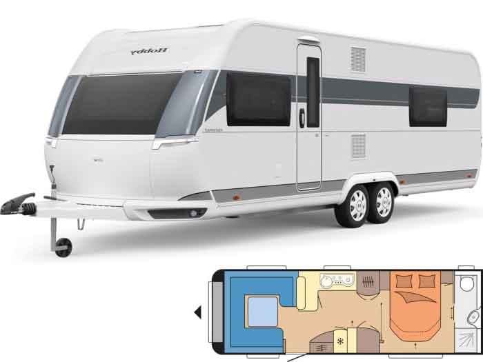 la liberté version palace roulant : Hobby Prestige 720 WQC (≈ 9,00 m)