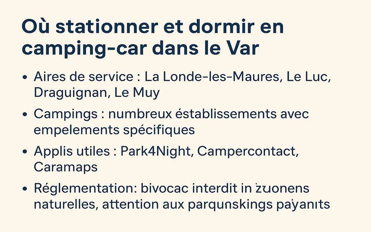 dormir en camping-car dans le Var