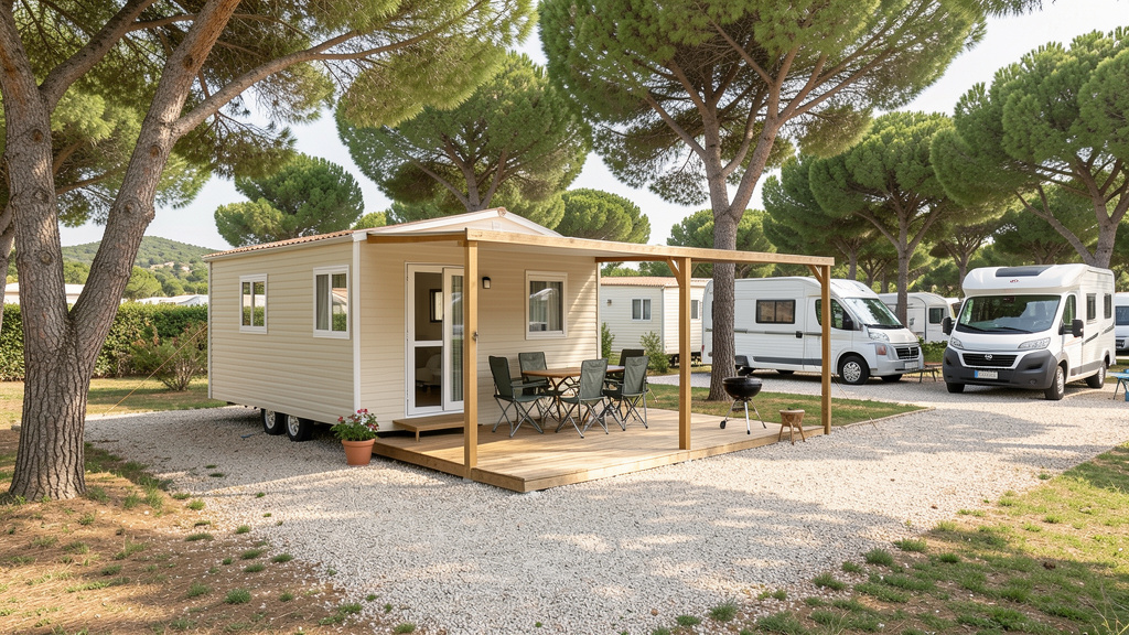 83 Mobile home camping voiles de pierre feu